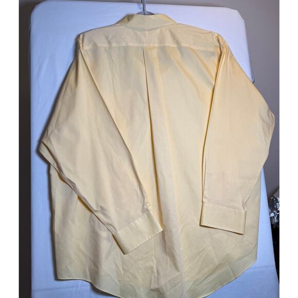Lands’ End Men’s Dress Shirt 19-35 Big Yellow Button Down Long Sleeve Cotton - Picture 2 of 5